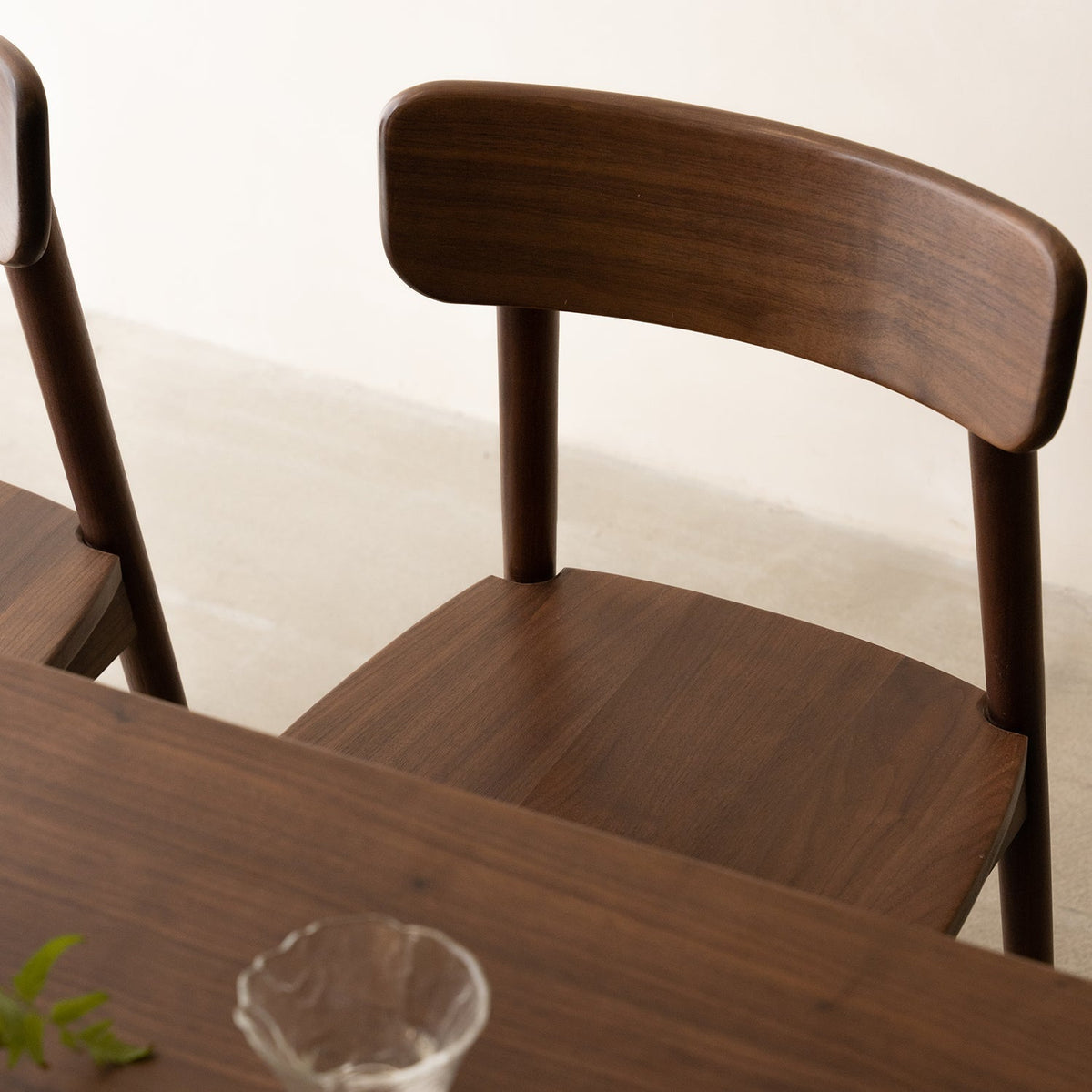 Japandi Walnut Wood Dining Chair GREEN