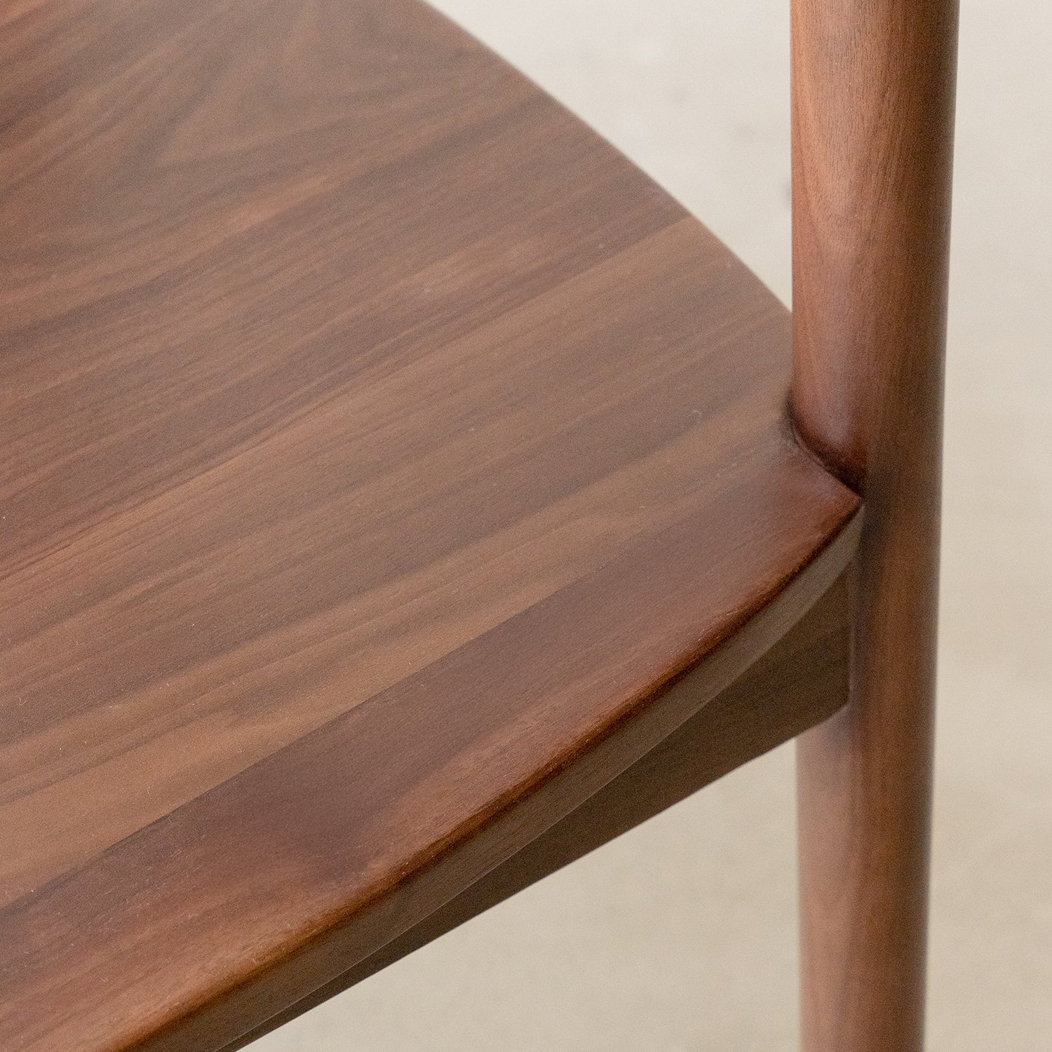 Japandi Walnut Wood Dining Chair GREEN