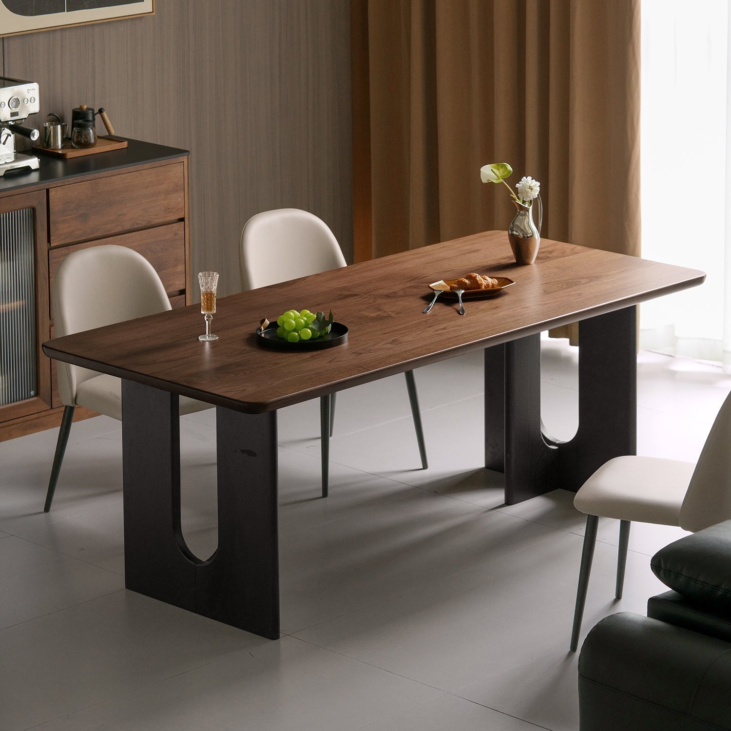 Japandi Walnut Wood Dining Table SAVOR
