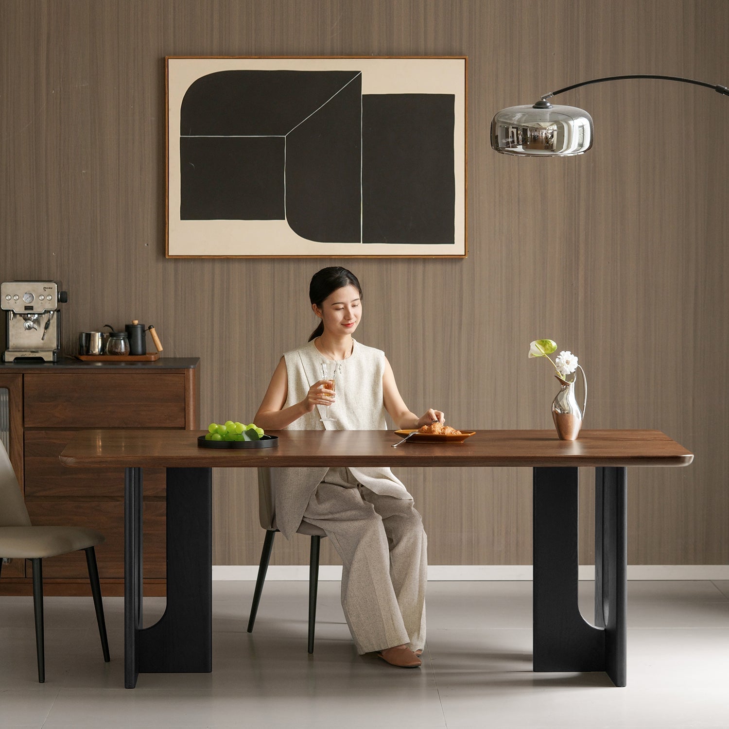 Japandi Walnut Wood Dining Table SAVOR